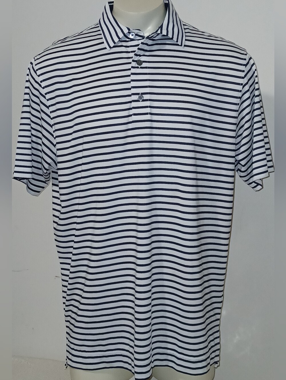 FootJoy Mens Golf Performance Short Sleeve Stripe Polo Shirt Size L